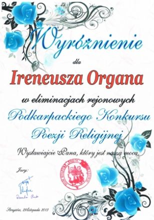 Podkarpacki Konkurs Poezji Religijnej 2013 I. Organ - Kopia